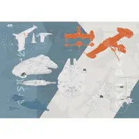 Komar Fotobehang Star Wars Technical Plan - Meerkleurig - 2,54m X 368cm