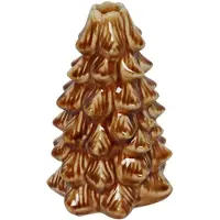 Countryfield Kaarshouder Kerstboom Bruin Ø11xH19cm Oranje oranje Keramiek Vaas