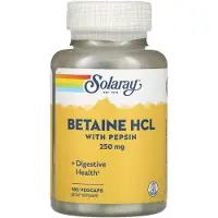 Solaray Betaine Hcl With Pepsin 250mg Enzymes And Digestive Aids Capsules 180 Eenheden