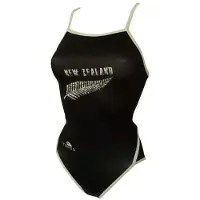 Turbo New Zealand Thin Strap Swimsuit Zwart 3-4 Years Meisje