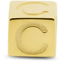 New Bling 9NBG-912C Gouden Kubus met Letter C - 3,8mm - hanger - 14 Karaat - Goud