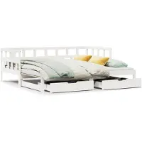 vidaXL Slaapbank met onderschuifbed/lades zonder matras 90x200 cm wit