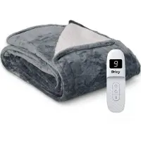 Infinity Goods Elektrische Deken - Warmtedeken - 2-Persoons - 180 x 160 cm - Met Timer - Bovendeken - Fleece - Antraciet