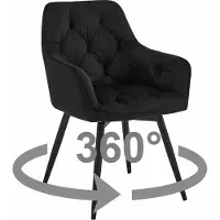 Leobert Chaise - - Fluweel, zwart/Zwarte poten