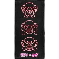 Otso Emoji Monkey Neon Microfiber Towel Zwart