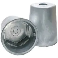 PLASTIMO Zinc Hexagonal Root Anode 50 Mm Zilver