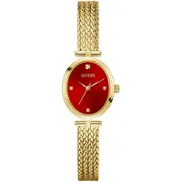GUESS Analoog horloge 'RUBY' goud / rood
