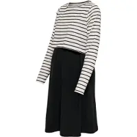 ONLY Maternity Jurk 'OLMKaylee' zwart / wit