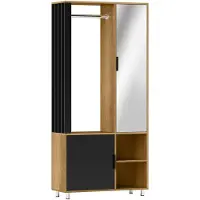 HOMCOM -Kledingkast-MDF-80x30x170cm-Natuurlijk hout