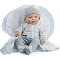 MuÑecas Guca Carlos Hand-painted Preemie Baby Reborn Hairless 38 Cm Grijs Kinderen