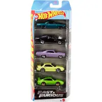 Hot Wheels ​Fast & Furious, Set van 5 Metalen Speelgoedraceauto's, Geïnspireerd op en Gezien in de Films, Schaal 1:64​