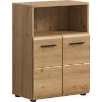 Ebuy24 Ice badkamerkast 2 deuren, 1 plank eiken decor.