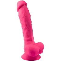 Silexd - vibrerende dildo met zuignap en ballen - afstandsbediening - roze