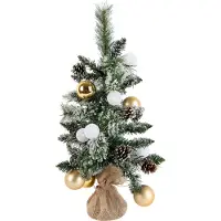 Luca Lighting Kerstboom wit met goud 60cm incl. LED met timer - Jack