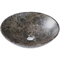 Saniclass Noche Waskom 42x42x12cm - rond - gemeleerd natuursteen - Dark Emperador SW1242435
