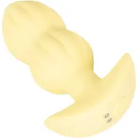 Cuties Mini - anaal vibrator plug - geribbeld - geel