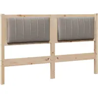 vidaXL Gestoffeerd hoofdbord Bruin 140 cm Massief grenenhout