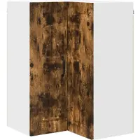 vidaXL Wandhoekkast LUCCA Gerookt eiken 57 x 57 x 80 cm Bewerkt hout