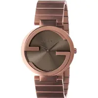 Gucci YA133317 In elkaar grijpende bruine wijzerplaat Unisex horloge