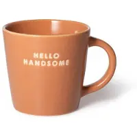Vondels cappuccino mok HELLO HANDSOME terracotta (250 ml)