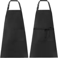 LONGZIMING -2 Stuks Waterdichte Keukenschorten met Zak – Verstelbare Nekband en Stevige Tailleband – Duurzame Schorten voor Koken, Bakken, BBQ, Schilderen en Huishoudelijk Gebruik