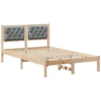 vidaXL Bedframe Lichtgrijs 120 x 190 cm Massief grenenhout
