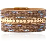 Deja Jewels DEJA Statement Armband goudkleurig met kristallen in beige