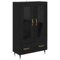 vidaXL Highboard Zwart Eiken 69,5 x 31 x 115 cm Bewerkt hout