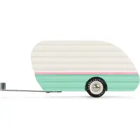 Candylab Toys houten speelgoedauto Mojave Camper Teal - Americana collectie.
