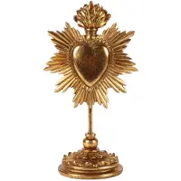 Baroque - Decoratief beeld of figuur - Kandelaar Hart 33,5 cm - Goud - Resin - 33.5x18.5x13 - Polyresin