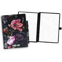 Bambook Dutch Masters uitwisbaar notitieboek - De Heem - Vaas Met Bloemen - A5 - Geruite pagina's - Duurzaam, herbruikbaar whiteboard schrift - Met 1 gratis stift