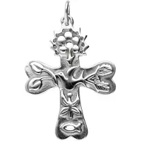 MOOYE ® - Collectie Zilveren Kruis bewerkt Art Nouveau Jugendstil hanger