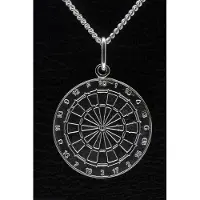 MOOYE ® - Collectie Zilveren Dartbord ketting hanger