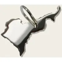 MOOYE ® - Collectie Zilveren Landkaart Kameroen ketting hanger
