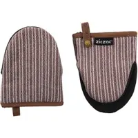 Ziczac Keukenhandschoen Venton Dark Taupe (Set van 2)