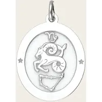 MOOYE ® - Collectie Zilveren Sterrenbeeld Steenbok ovaal kettinghanger