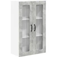 vidaXL - Wandglas - Kasten - LUCCA - Betongrijs - 60 - x - 31 - x - 100 - cm - Bewerkt - hout