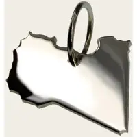 MOOYE ® - Collectie Zilveren Landkaart Libië ketting hanger