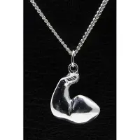 MOOYE ® - Collectie Zilveren Bodybuilder ketting hanger - sterke arm
