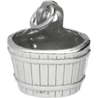 MOOYE ® - Collectie Zilveren Houten emmer - waterput - sauna kettinghanger