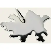 MOOYE ® - Collectie Zilveren Landkaart Azerbaijan ketting hanger
