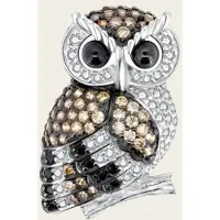 MOOYE ® - Collectie Zilveren Uil groot hanger met zirkonia's