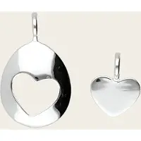 MOOYE ® - Collectie Zilveren Moeder en kind ovaal bol - hart kettinghanger