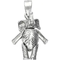 MOOYE ® - Collectie Zilveren Olifant bewegend gezwart kettinghanger