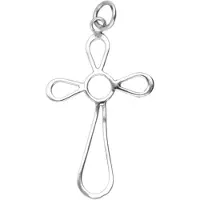 MOOYE ® - Collectie Zilveren Kruis gelust opengewerkt XL ketting hanger