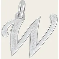 MOOYE ® - Collectie Zilveren letter W sierlijk mat-glans kettinghanger