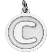MOOYE ® - Collectie Zilveren Letter C rond mat en glans kettinghanger