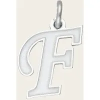 MOOYE ® - Collectie Zilveren letter F sierlijk mat-glans kettinghanger