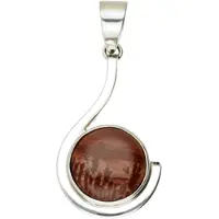 MOOYE ® - Collectie Zilveren Apache Sage Rhyoliet Jaspis edelsteen krul groot hanger