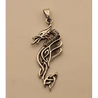 925 Zilveren hanger draak met knoop - sterling zilveren keltische draak hanger - dragon pendant zilver - mooie dragon hangertje - stoere heren hanger - leuke dames bedel voor aan ketting